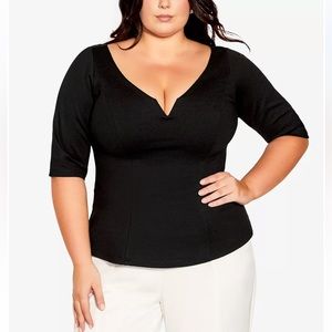 EUC City Chic Vintage 3/4 top. Black. Women’s plus size S/16.
